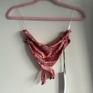 Strapless paisley top